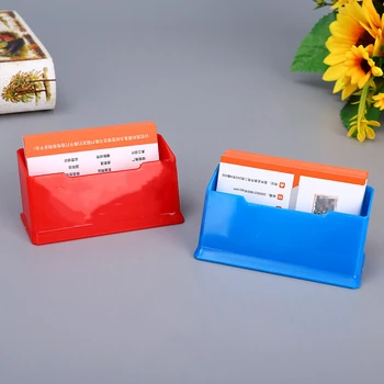 1 шт. Прозрачный держатель для визитных карточек Коробка для хранения цветных карточек Настольная Пластиковая витрина Канцелярские принадлежности Подставка для карточек Настольный кейс