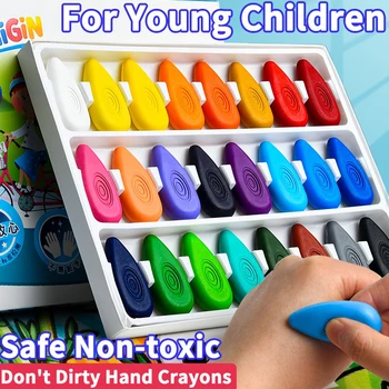 24 цвета, восковые мелки для младенцев, Моющийся безопасный инструмент для рисования, карандаш для студентов, школьные принадлежности для офиса