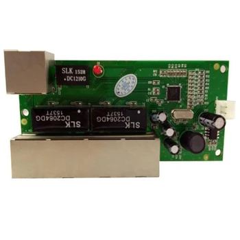 OEM 5 модуль мини-коммутатора 5 портов 10/100 Мбит/с сетевой коммутатор с широким входом 5-12 В smart ethernet pcb rj45 модуль со встроенным светодиодом