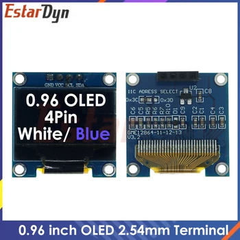 0,96-дюймовый OLED-модуль RoHS 2,54 мм Соединительные клеммы IIC I2C Сообщают Белый / синий цвет 128X64 0,96 
