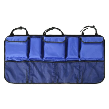 066F Универсальный подвесной органайзер на заднем сиденье автомобиля с ремешком с пряжкой, вместительный, с несколькими карманами, сетчатая сумка для хранения