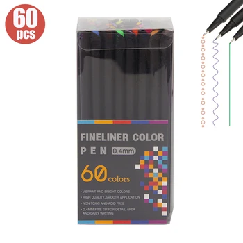 100 Цветов Fineliner Color Pen 0,4 мм Набор Цветных Фломастеров с Тонкой Точкой для Заметок Планировщик Рисования Офисные Школьные Принадлежности Для Рукоделия