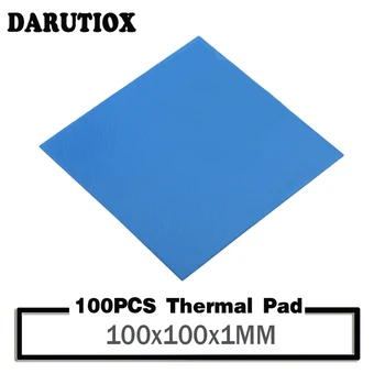 100шт Darutiox 100x100 мм Термопластичная прокладка толщиной 1 мм радиатор охлаждения GPU CPU проводящая силиконовая прокладка 100 мм * 100 мм * 1 мм