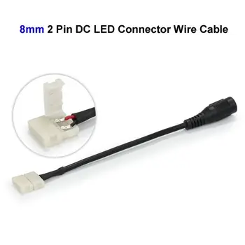 10X 2Pin 8 мм Разъем провода кабеля постоянного тока для 3528 2835 одиночной светодиодной ленты