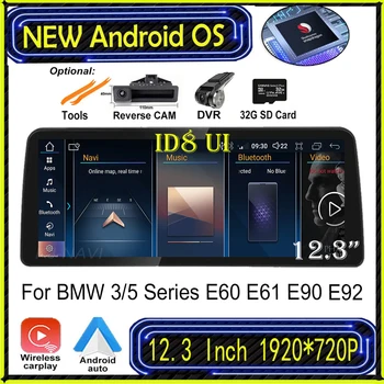 12,3 Дюйма Для BMW 3/5 Серии E60 E61 E90 E92 CCC CIC Система IPS Android 13 Автомобильный Плеер Мультимедиа GPS Навигация Видео 4G + Wifi