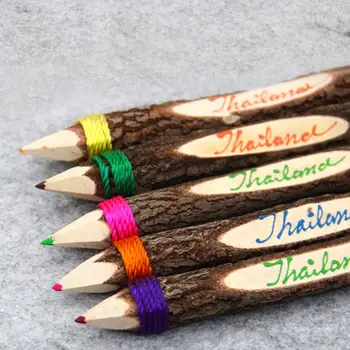 12 шт. /компл. Цветные карандаши в форме веток из натурального дерева, экологически чистый цветной карандаш для рисования, Канцелярские школьные принадлежности