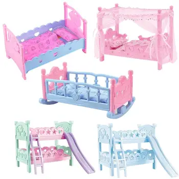 12n Аксессуары для кукольного домика для девочек, игрушка для ролевых игр, милая миниатюрная кровать, декор для торта, прямая поставка