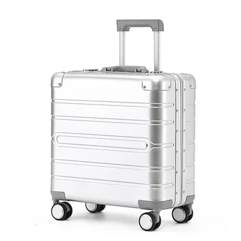 18-дюймовый багаж из алюминиево-магниевого сплава, небольшой чемодан на тележке, Удобный дорожный чемодан для студентов мужского и женского пола