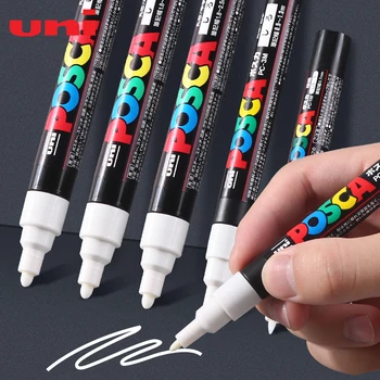 1шт Белый маркер UNI Poscas PC-1M 3M 5M Акриловый маркер для граффити POP Poster Pen /Ручки для перманентной раскрашивания рекламы граффити