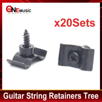 20 комплектов фиксаторов струн для электрогитары дерево для теле-гитары Strat Черный/Золотой /Хром