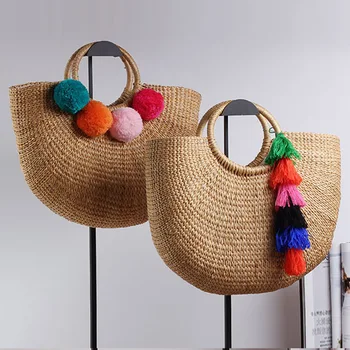 2020 новая высококачественная сумка из ротанга с кисточками пляжная сумка соломенная сумка-тотализатор летние сумки с кисточками женская сумочка плетеная