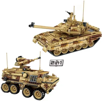 2022 Военная Армия Мировая Война WW2 SWAT Полицейские Солдаты T-90 Основная Боевая Модель Танка Строительный Блок Кирпичи Детские Игрушки