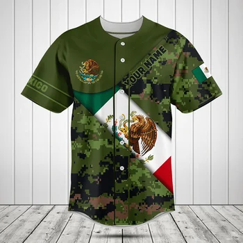 2023 Бейсбольная Рубашка с Пользовательским Названием, Флаг Мексики, 3D Принт, Летняя Бейсбольная Майка, Мужские Топы, Футболка, Негабаритная Уличная Одежда