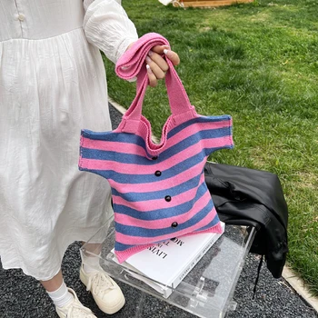 2023 Модные вязаные шерстяные сумки через плечо для женщин, дизайнерская ручная сумка с коротким рукавом, летняя сумка подмышками, Милые кошельки и сумочки