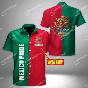 2023 Новая Изготовленная На Заказ Гавайская рубашка Mexico Pride 3D Повседневная Уличная Рубашка Y2K С Коротким рукавом Мужская/Женская Одежда