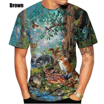 2023 Новая летняя модная одежда унисекс для охоты на оленя, мужская/женская футболка с 3D принтом оленя, футболка с принтом оленя