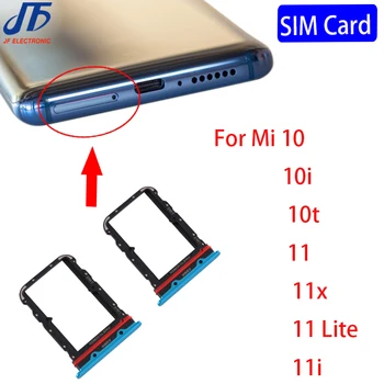 20шт Слот для SIM-карты Лоток Держатель Гнездо для Xiaomi Для Mi 10 10i 10t 11 11x Lite Pro Запасные части адаптера 5G 11i