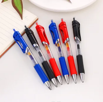 24 Шт Оптовая Заводская Офисная Гелевая ручка Большой емкости Carbon 0,5 мм Черная красная синяя ручка для печати Bullet K35 на водной основе