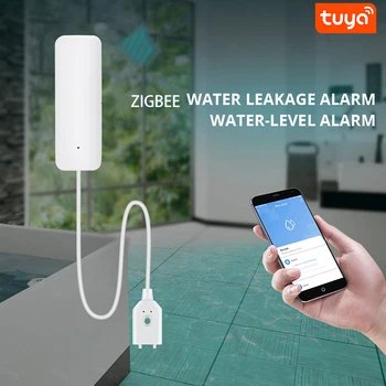 2шт Датчик утечки воды Tuya Zigbee Детектор утечек в доме Работа с Zigbee Gateway Поддержка приложения Smart Life Дистанционное управление