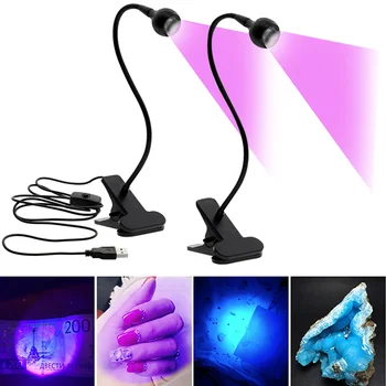 3 Вт 395НМ светодиодные ультрафиолетовые лампы, УФ-лампа для дизайна ногтей, USB Мини-лампа для отверждения геля, Настольная лампа, сушилка для ногтей, Фиолетовая атмосфера, световой стол