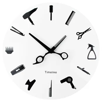 3D 10-дюймовые креативные Акриловые Настенные часы для парикмахерской, часы для украшения гостиной, Часы для украшения парикмахерской, Настенные часы для парикмахерской