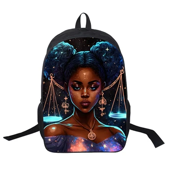 3D Mochila Puff Hair African Black Girl Teens Back Pack Волшебные Школьные Сумки с Меланином для Мальчиков И Девочек, Школьный Рюкзак, Рюкзак