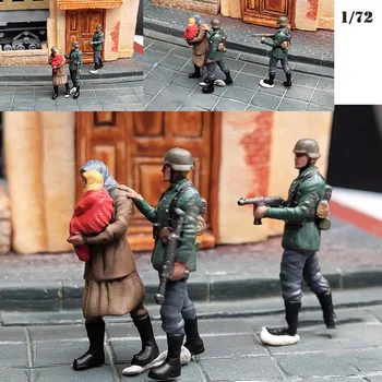 3шт 1/72 Масштаб немецких солдат и гражданских фигурок Модель игрушки DIY Сцена Кукольный орнамент