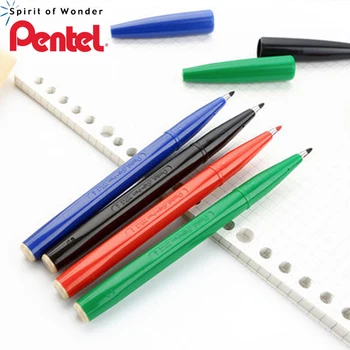 4 шт./лот Pentel Sign Pen S520 2,0 мм для графического письма Черная/синяя/зеленая/красная волокнистая ручка Школьные и офисные принадлежности
