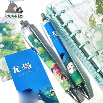 40 шт./лот Гелевая ручка Kawaii Totoro Press с черными чернилами 0,5 мм, ручки для подписи, канцелярские подарочные школьные принадлежности