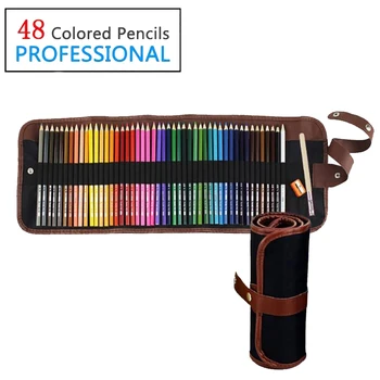 48-Цветной Набор акварельных карандашей Высокого качества для профессионального художника С держателем для карандашей, Точилкой и кистью