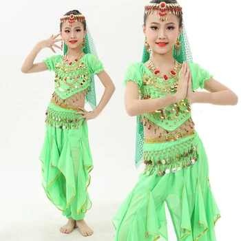 4шт 2023 Новые Детские Костюмы Для Танца Живота Для Девочек, Детские Костюмы Для Восточного Танца Живота, Индийские Танцевальные Платья Для Детей