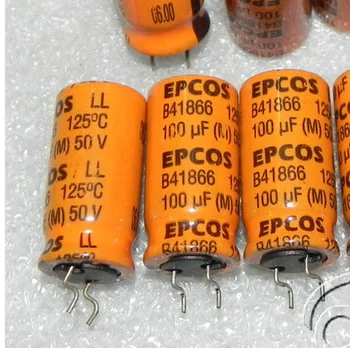 5 шт./лот, оригинальные алюминиевые электролитические конденсаторы EPCOS 50v100uf оранжевого цвета с высокотемпературным катодом, алюминиевые электролитические конденсаторы