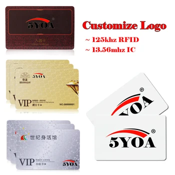 500шт Настроить Дизайн Логотипа Шаблон Печати VIP Печати RFID ID 125 кГц EM4100 Карта 13,56 МГц IC Карта MF S50 Proximity Smart