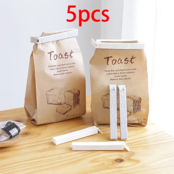 5pcs/lot Bag Sealing Clip For Food Chips Salt Storage Plastic Sealer держатель для простыни Cierre Bolsas Kitchen Organizer Tool