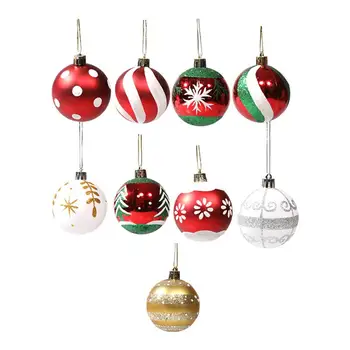 6шт Шар для Рождественской елки, небьющийся шар с цветным рисунком, украшение для Рождественской вечеринки, подвеска в виде шара