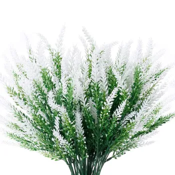 8 Связок искусственных цветов лаванды, устойчивых к ультрафиолетовому излучению, искусственные цветы, не выцветающие Растения из искусственного пластика, садовые Классические Белые