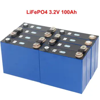8 шт./лот LiFePO4 3,2 В 100Ач непрерывного разряда 3C 300A для домашнего хранения солнечной энергии 24 В аккумуляторная батарея