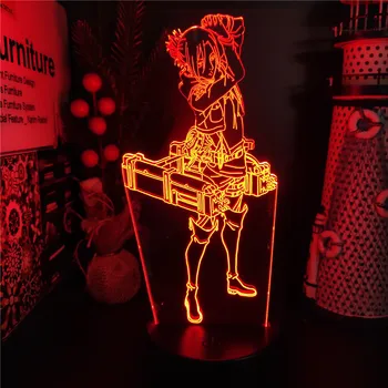 ANNIE LEONHART ATTACK ON TITAN 3D Светодиодный ночник Настольная лампа с питанием от USB Детская Атмосферная настольная лампа WT