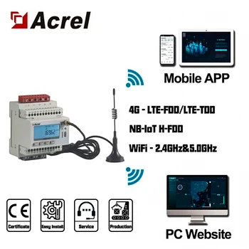 Acrel ADW300 IoT Высокоточный 3-фазный 4-проводной Интеллектуальный счетчик энергии на Din-рейке Acrel Беспроводная связь Wifi 4G LoRa RS485 Опционально