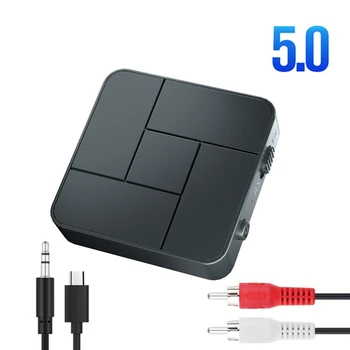 Bluetooth 5,0 Аудиоприемник Передатчик 3,5 мм AUX Разъем RCA USB Донгл Стерео Беспроводной Адаптер с Микрофоном Для Автомобильного Телевизора ПК Наушники