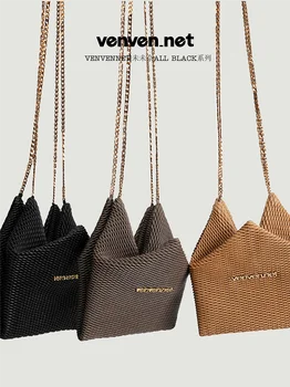 COY VENVENNET, черно-золотая серия, сумка через плечо с цветком Оригами, маленькая сумка, нишевый дизайн, сумка для ключей, кошелек для монет