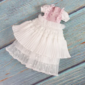 DBS Blyth icy 1/6 30 см Bjd бело-розовое платье кружевное платье для девочки игрушка в подарок