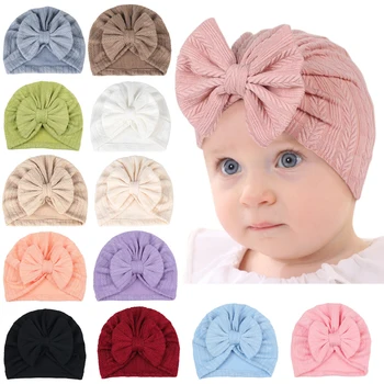 FOCUSNORM 13 цветов, шапка-тюрбан для новорожденных мальчиков и девочек, повязка на голову с большим бантом для волос, мягкая больничная шапочка для новорожденных