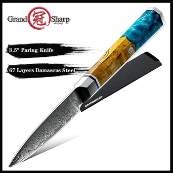 Grandsharp 3,5-Дюймовый Фруктовый Нож vg10 Core Нож Для Очистки Овощей Кухонные Ножи Из Дамасской Стали Японский Резной Нож Для Очистки Овощей Кухонные Инструменты