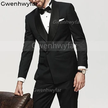 Gwenhwyfar 2022 Slim fit Мужские Костюмы из 2 частей Официальные Свадебные Смокинги Для Жениха Мужская Модная Одежда Куртка с Брюками