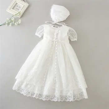 HAPPYPLUS Винтажное платье для крещения для маленькой девочки, кружевное платье для душа для крещения, наряд для второго Первого дня рождения для девочки