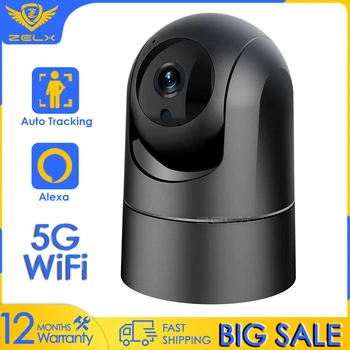 IP-камера 5G WiFi 1080P Радионяня Камера видеонаблюдения с отслеживанием искусственного интеллекта в помещении ИК-камера видеонаблюдения ночного видения Alexa P2P