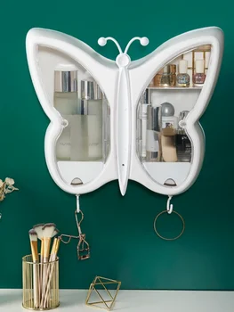 Las mujeres en forma de mariposa montado en la pared Caja de almacenaje para maquillaje diamante-libre caja de almacencoCD