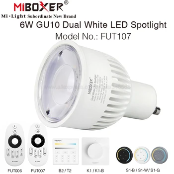 MiBoxer 2.4 G GU10 6W CCT Двойная Белая Светодиодная Лампа AC85-265V FUT107 Лампа С Регулируемой Цветовой Температурой, Совместимая с WiFi