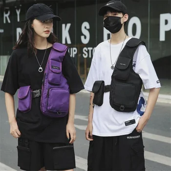 Multi Pockets Tatical Hip Hop Vest Crossbody Bags Men Women Fashion Multifunctional Techwear Chest Bag сумка через плечо